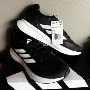 Adidas Runfalcon 5 Women's Running Sneakers Black White Size 7.5 NWT Athletic